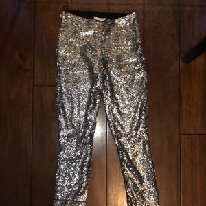 Silver Glitter Leggings